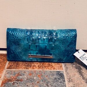 NWT!VERY RARE Brahmin Ady Wallet Tonic Melbourne Genuine Croc Embossed Leather!